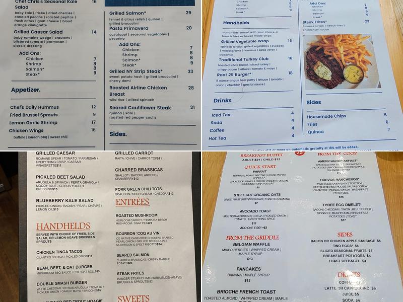 Root25 Taphouse & Kitchen Menu