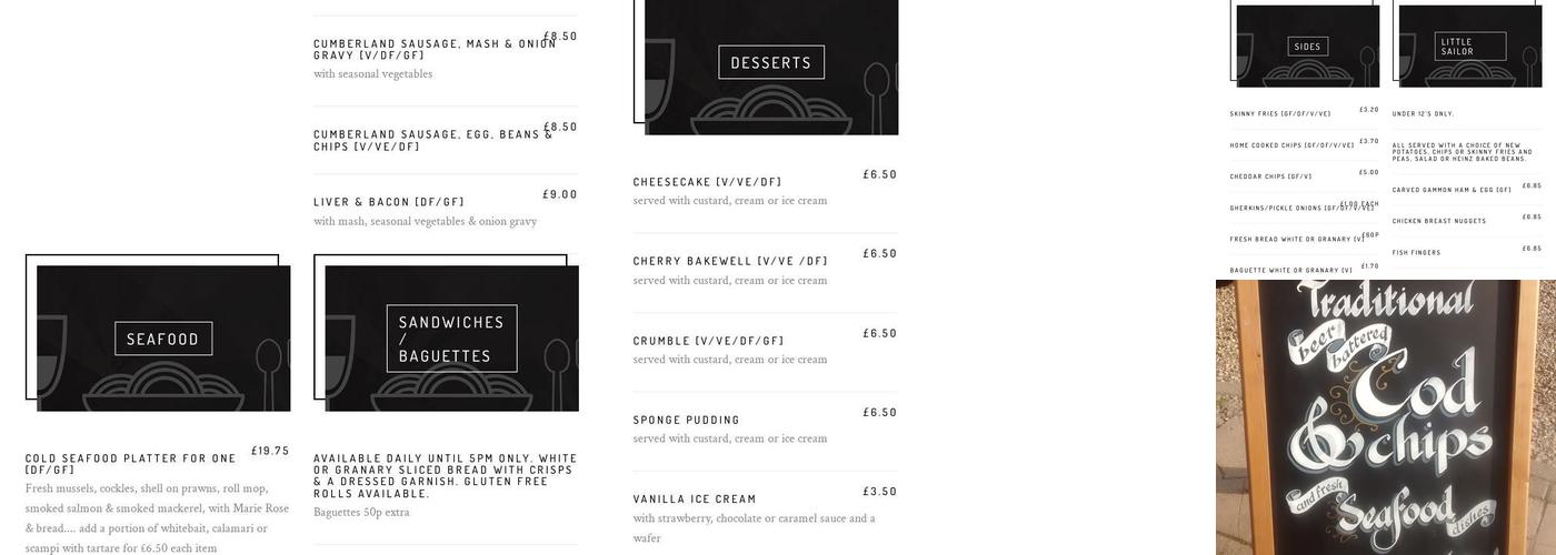 The Jolly Sailor Menu