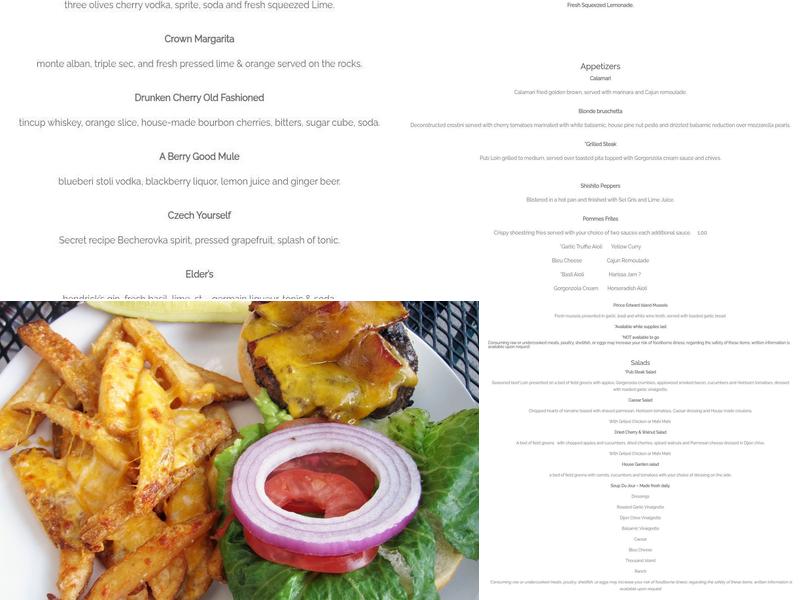 The Crown Pub Menu