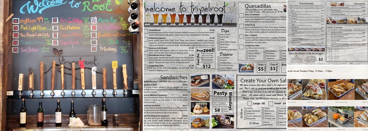 Tripelroot Brewery Menu