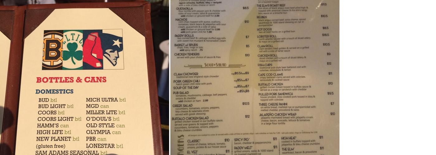 The Elm Menu