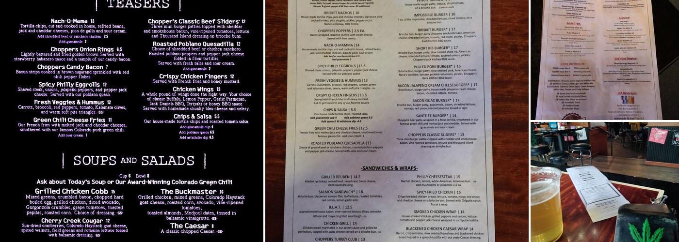 Chopper's Sports Grill Menu