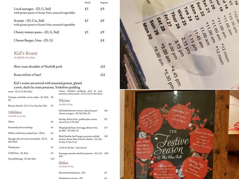 The Langham Blue Bell Menu