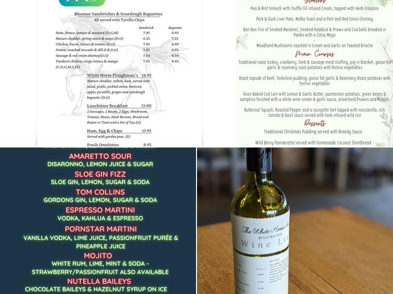 The White Horse Menu