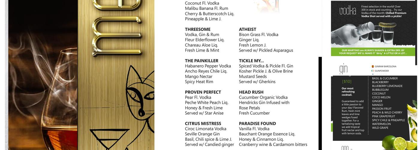 Rendezvous CIGAR & COCKTAIL Lounge Menu