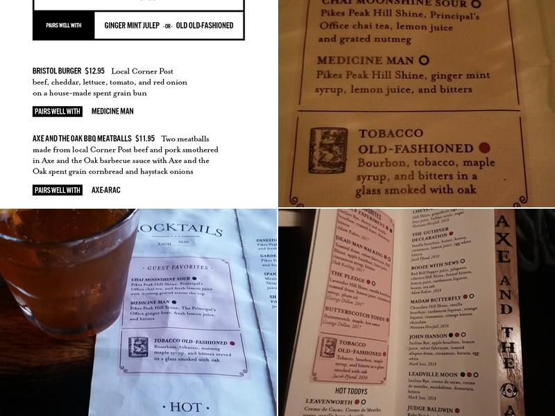 Axe and the Oak Whiskey House Menu