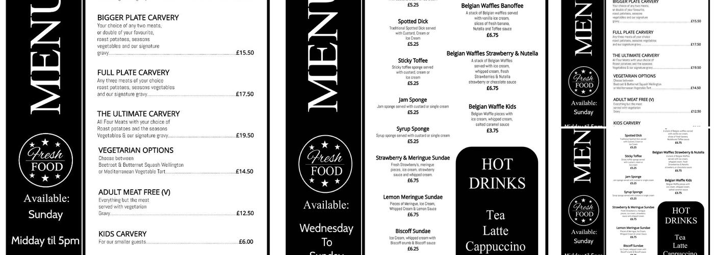 The Four Horseshoes Menu