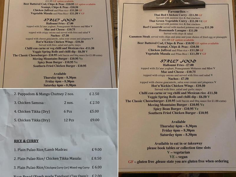 The Queens Head Menu