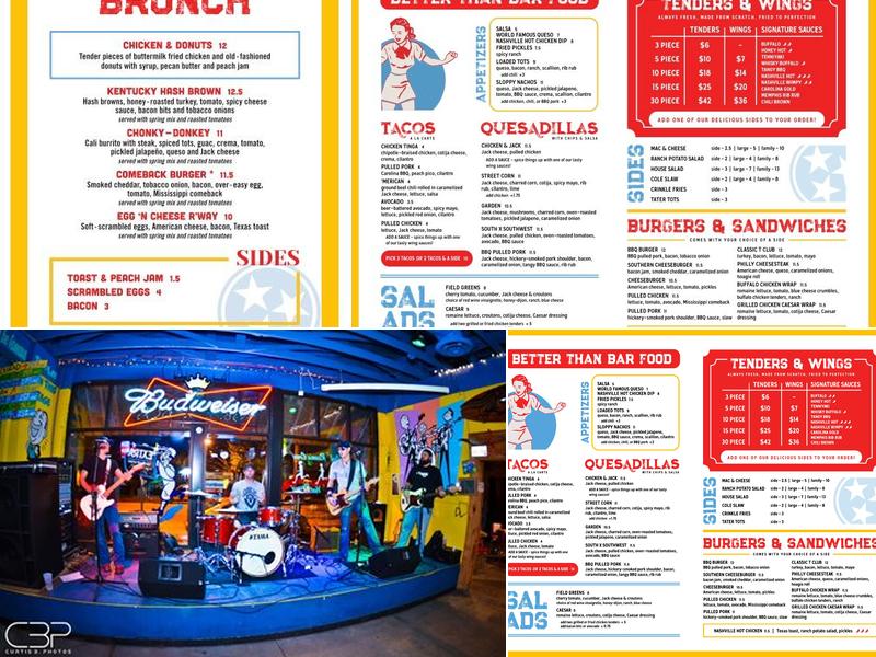 Tin Roof Menu