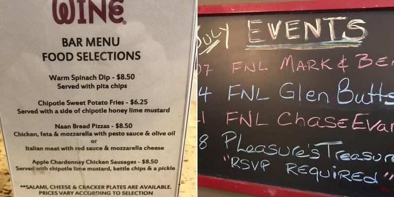 Pleasure Is All Wine Menu