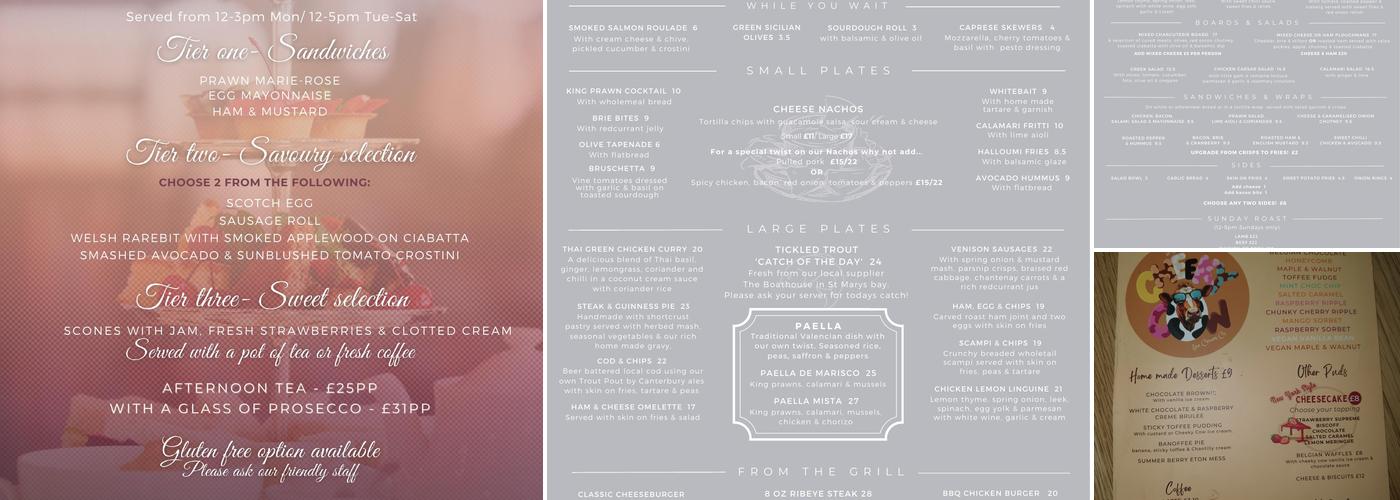 The Tickled Trout Menu