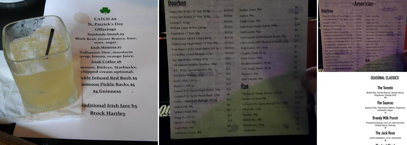 Catch 22 Menu