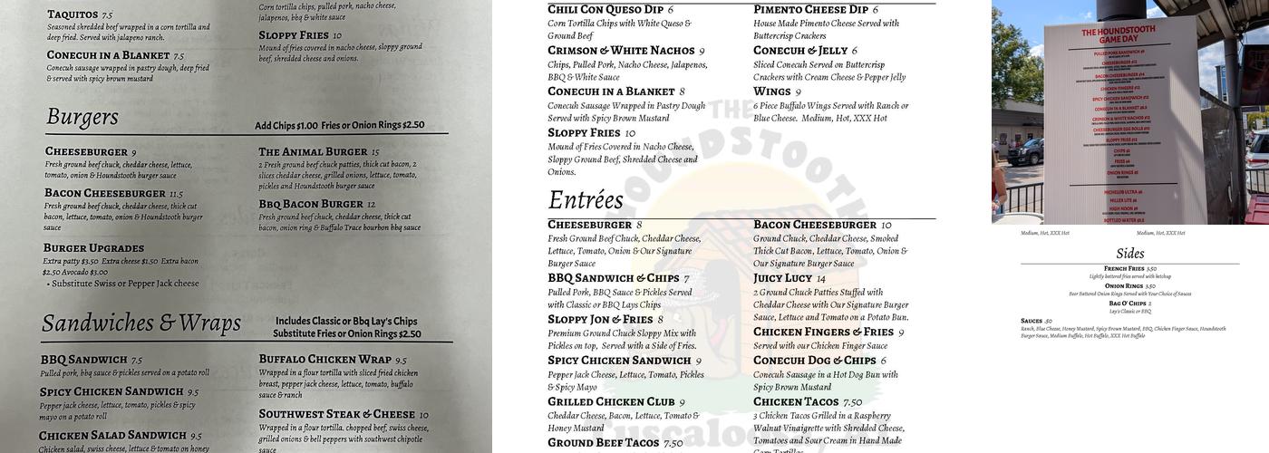 The Houndstooth Menu