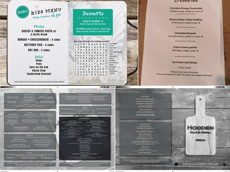 Hooden Smokehouse and Cellar Menu