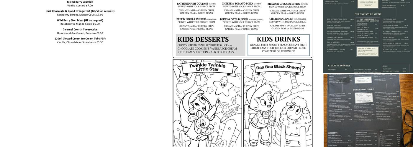 The White Lodge Menu