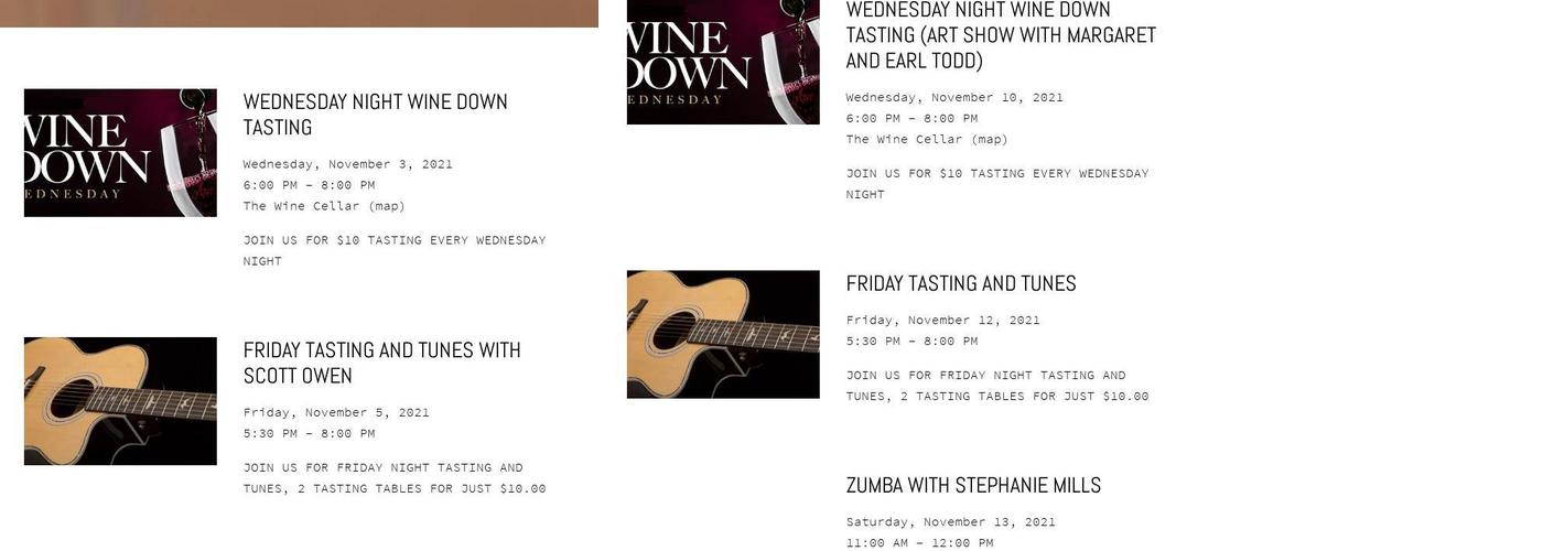 The Wine Cellar Menu