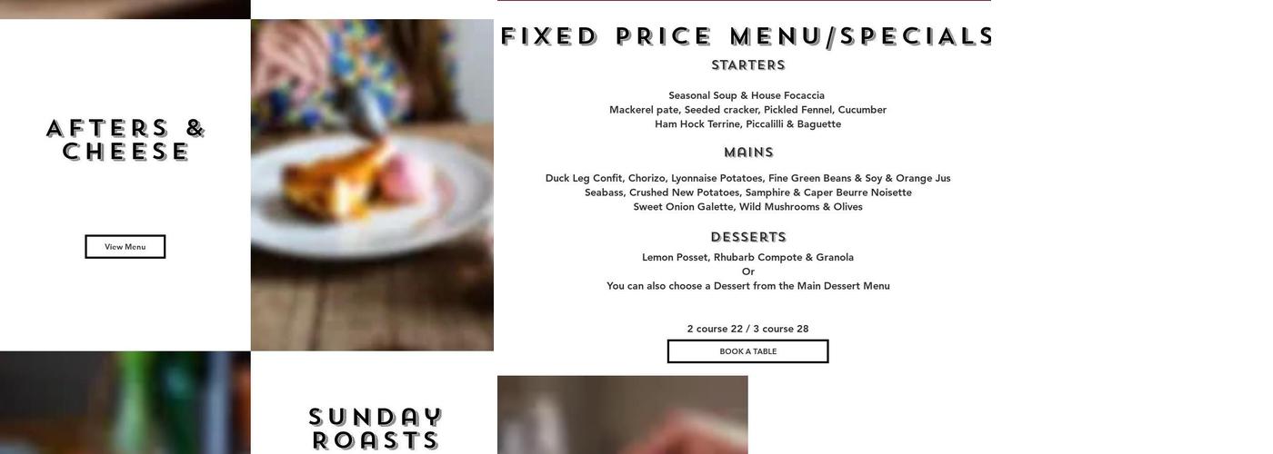 The Kings Head New Buckenham Menu