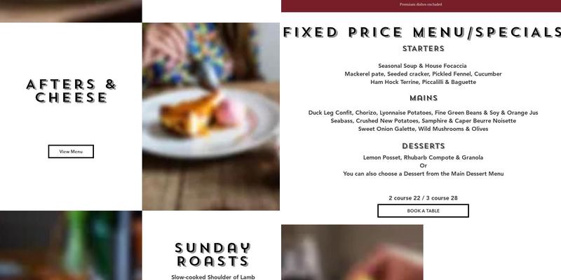 The Kings Head New Buckenham Menu