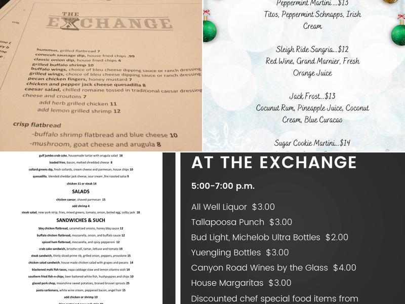 The Exchange Bar Menu