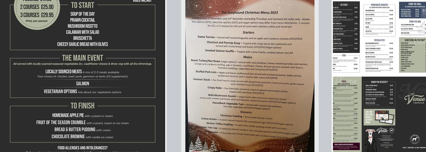 The Greyhound Public House Menu