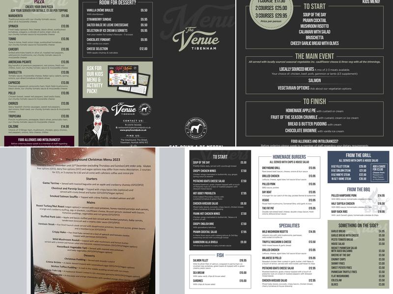 The Greyhound Public House Menu