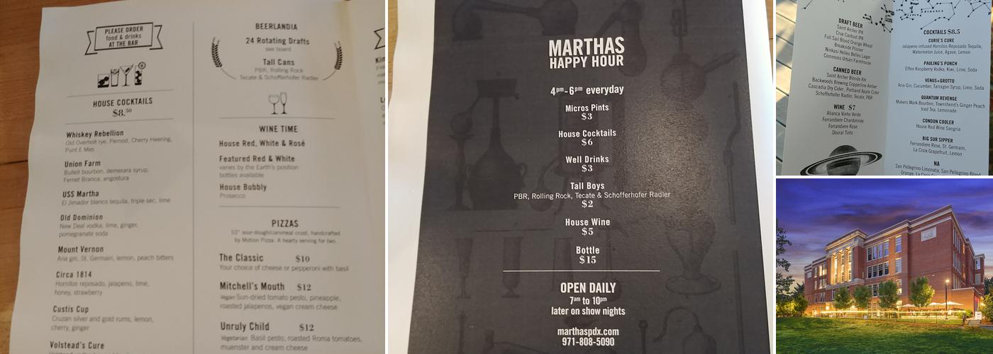 Martha's Cafe Menu