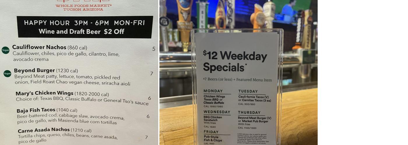 E. River Bar Menu