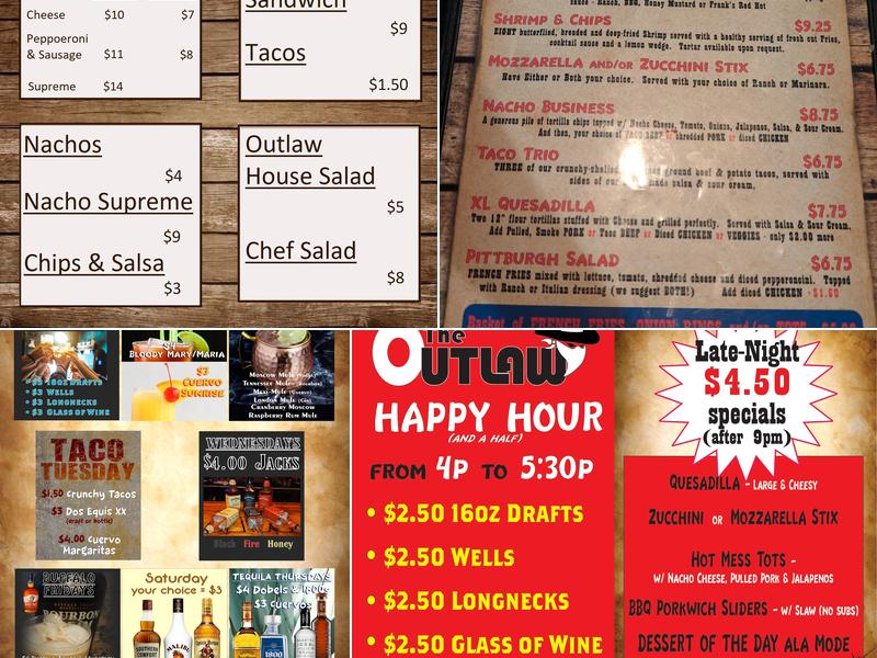 The Outlaw Bar & Grill Menu