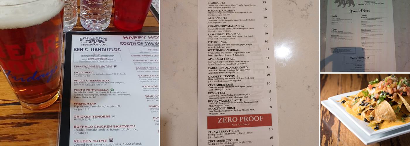 Gentle Ben's Brewing Menu