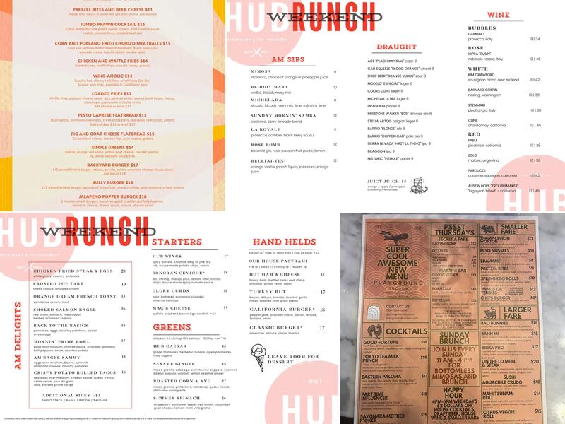 Playground Bar and Lounge Menu