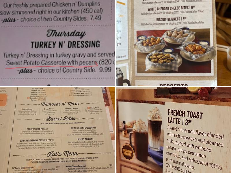 Cracker Barrel Old Country Store Menu