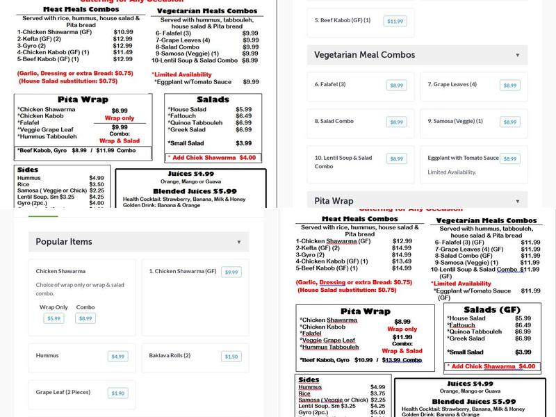 Ahlan Restaurant Menu