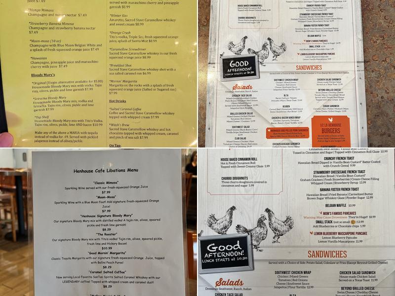 Henhouse Cafe Menu