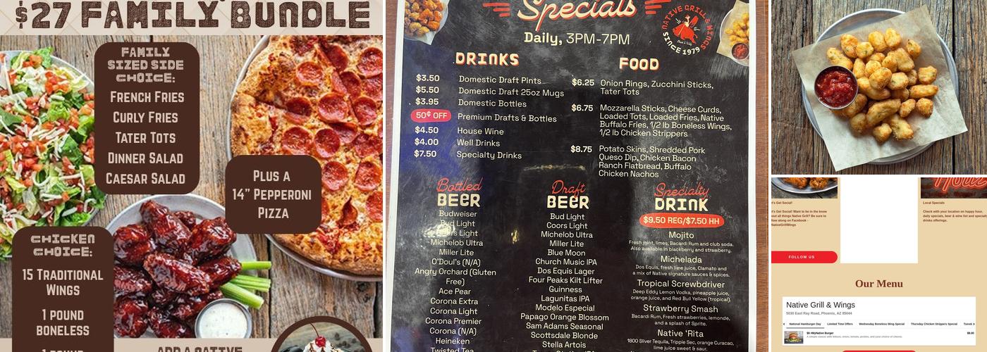 Native Grill & Wings Menu