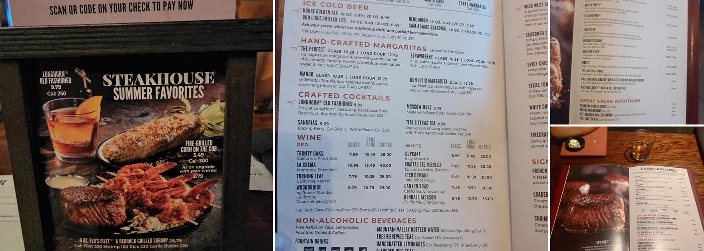 LongHorn Steakhouse Menu