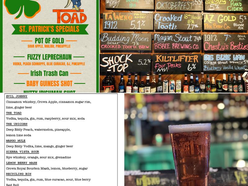 The Horned TOAD Menu