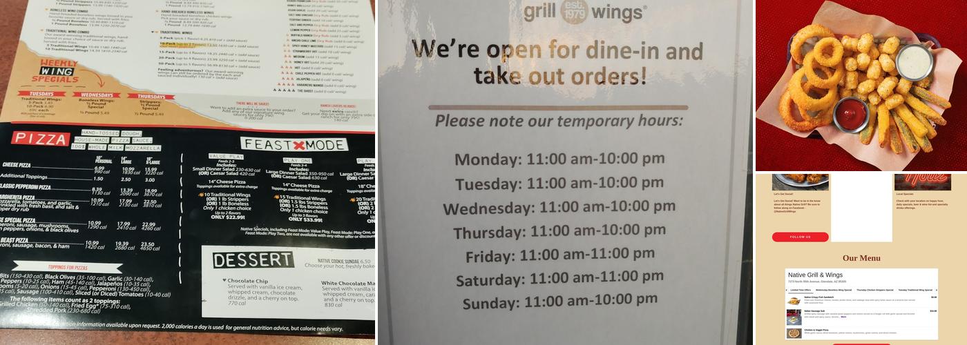Native Grill & Wings Menu