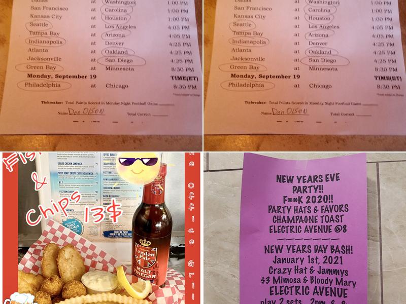 The Office Cocktail Lounge & Grill Menu