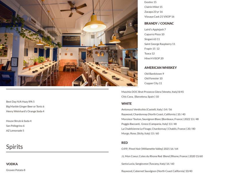 Shift Kitchen & Bar Menu