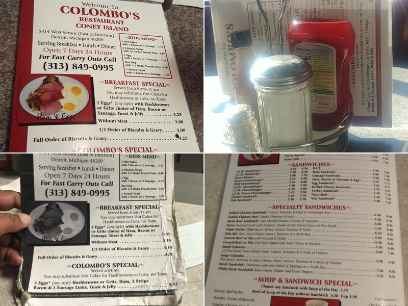 Colombo's Coney Island Restaurant Menu