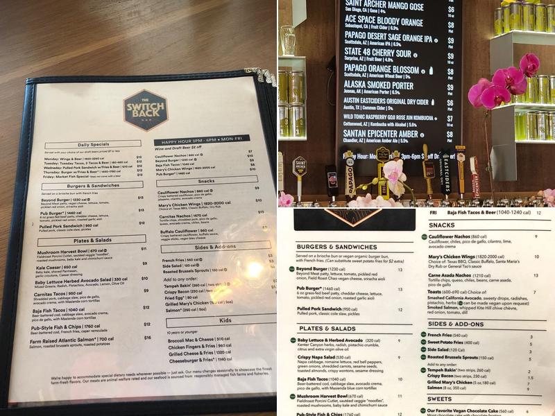 The Switchback Bar Menu