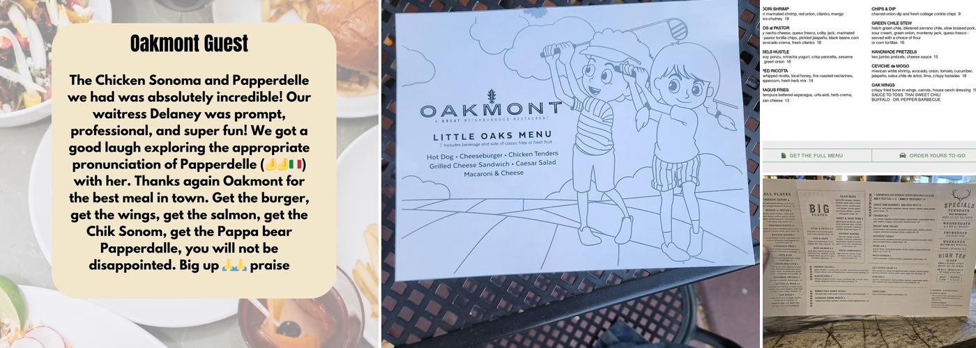 The Oakmont Menu