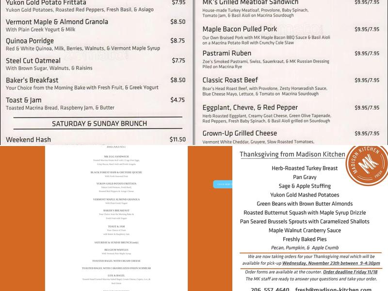 Madison Kitchen Menu