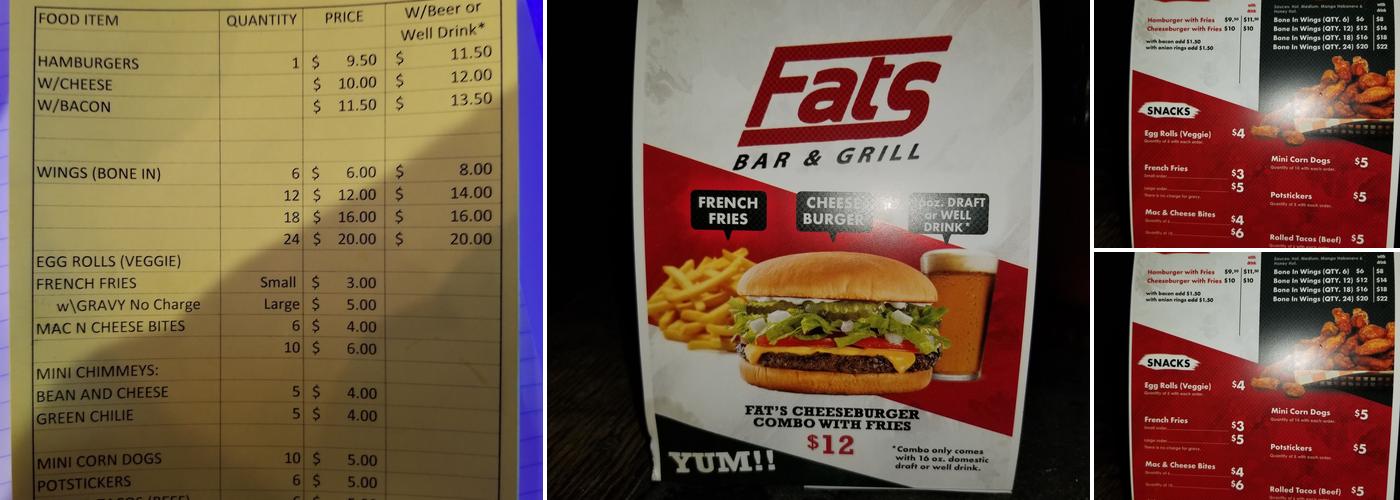 FATS Menu