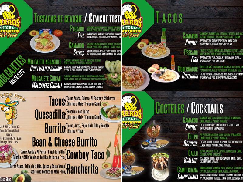 Tarros Chicali Menu