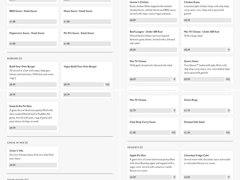 Man on the Moon Menu