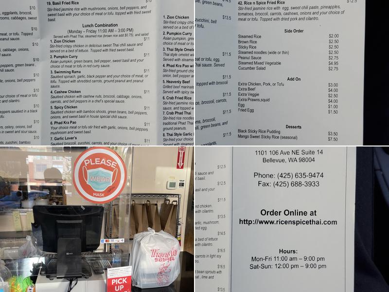 Rice N Spice Thai Cuisine Menu