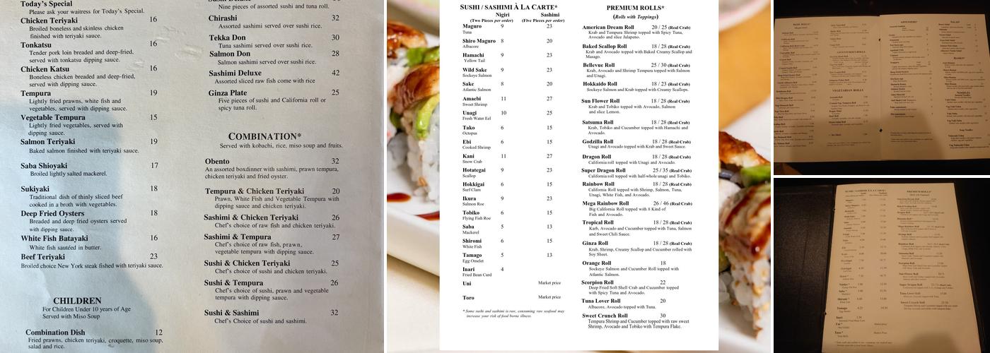 Ginza Menu