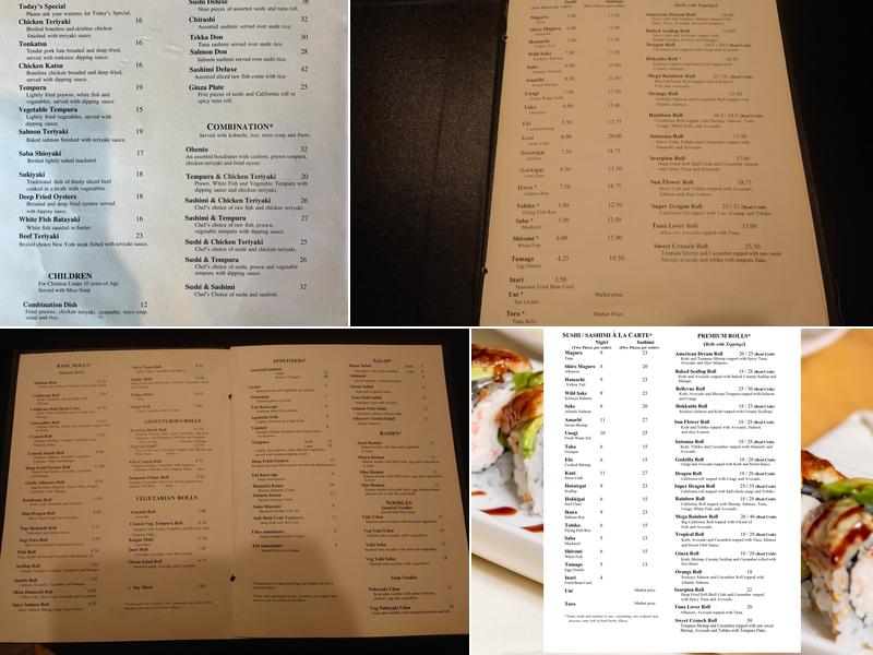 Ginza Menu