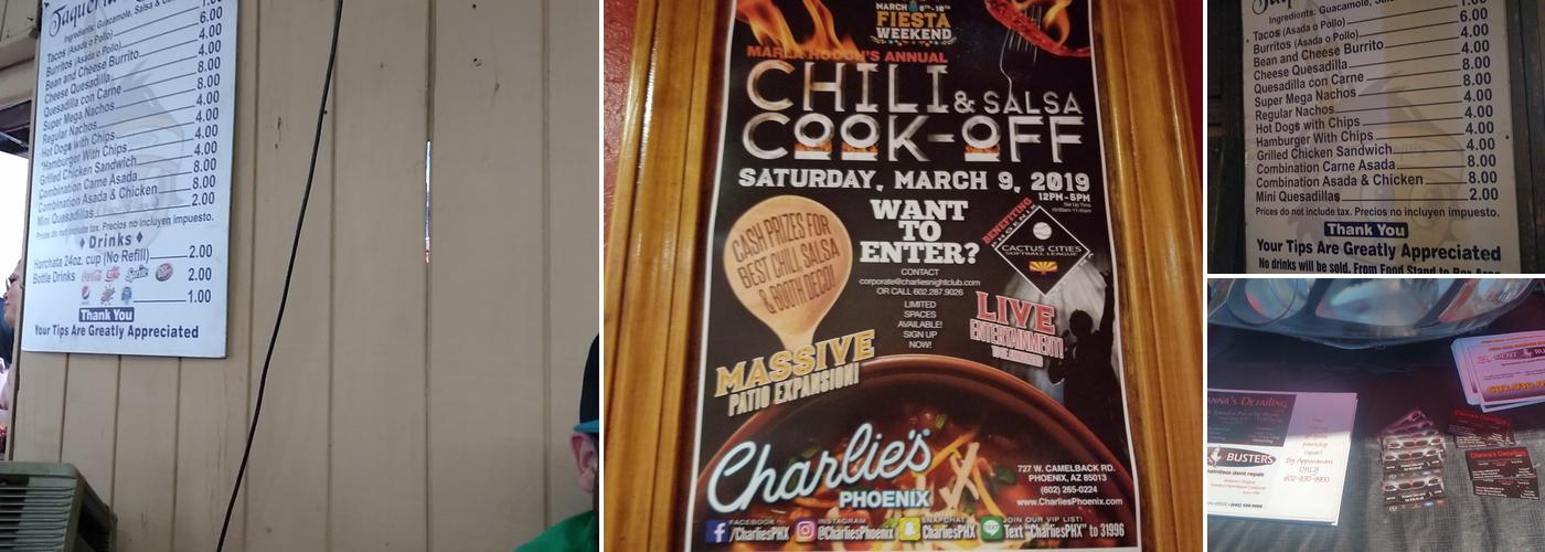 Charlie's Phoenix Menu